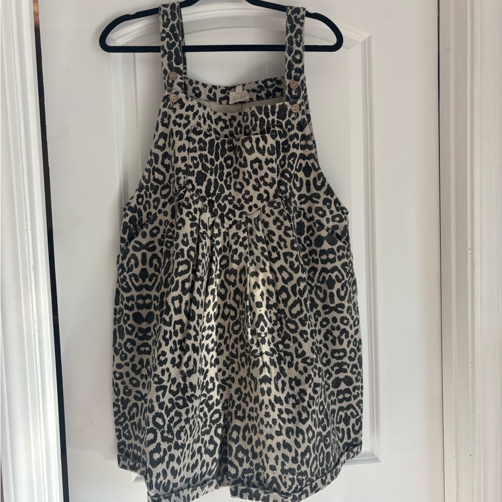 BiBi Leopard Print Women's Casual Overall Romper - Beige and Black